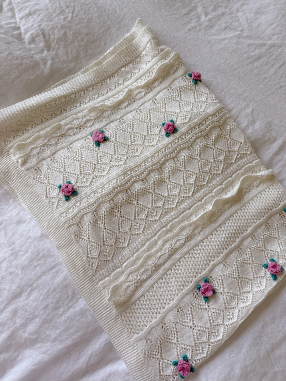 Pottery Barn Kids x Loveshack Fancy baby girl knit blanket